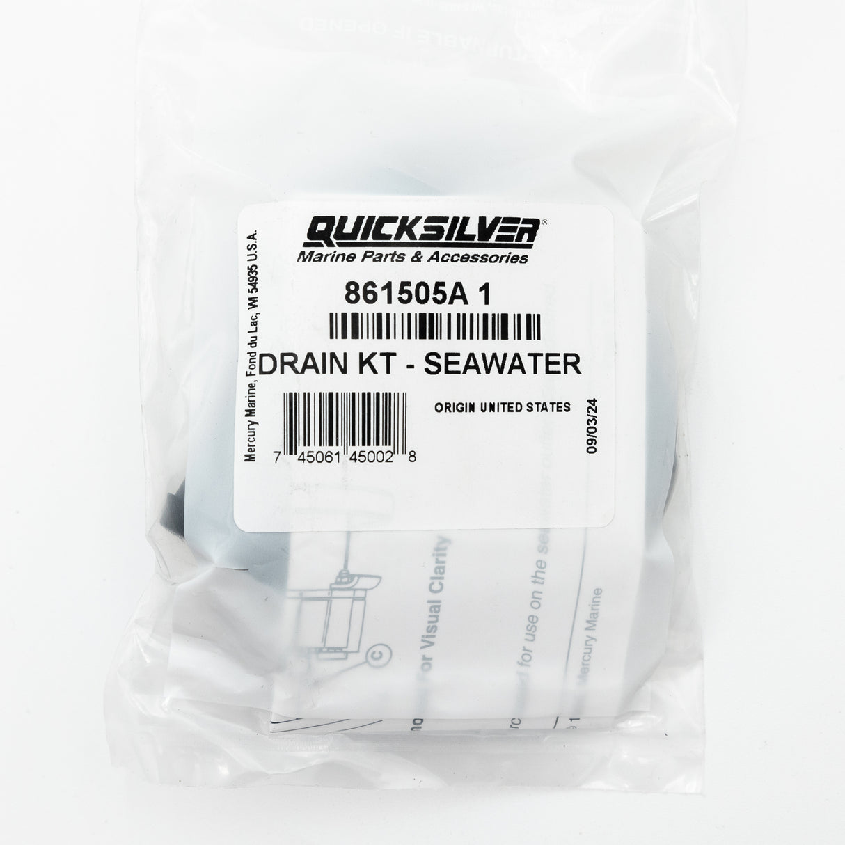 Mercury MerCruiser - Seawater Hose Drain Kit - Fits MCM/MIE Engines w/Seawater Pump - 861505A1