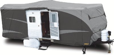 Adco Products Inc - Travel Trailer Designer Series Rv Cover, Gray Sfs Aquashed Top/gray Polypropylene Sides - 52238
