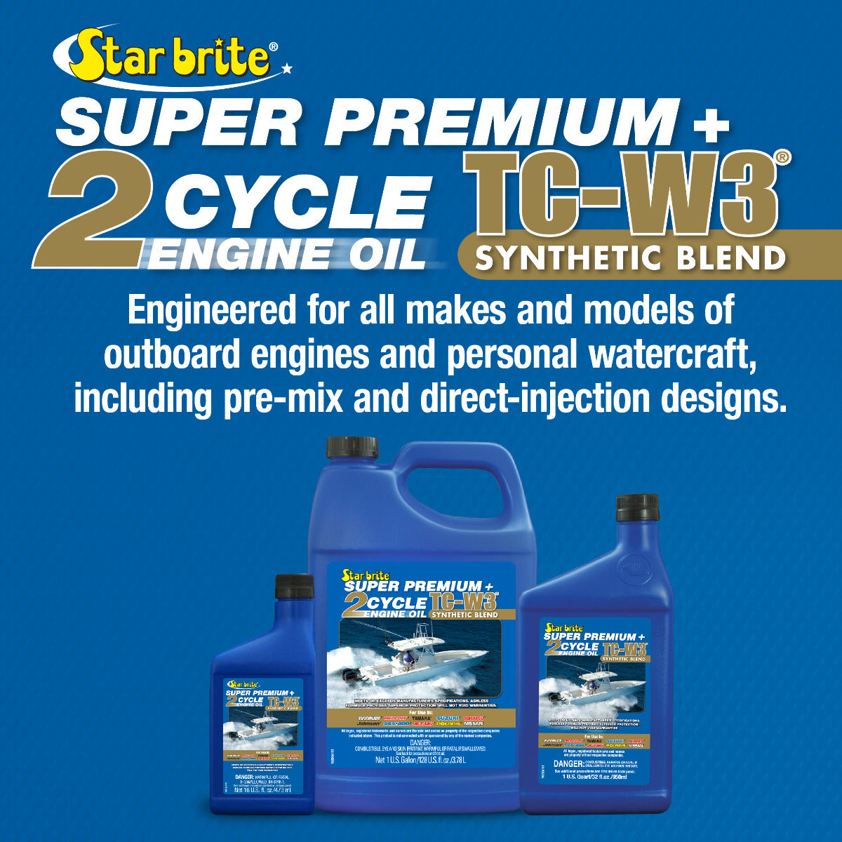 Starbrite - Super Premium 2-Cycle Engine Oil TC-W3 - 1 Gallon - 19200