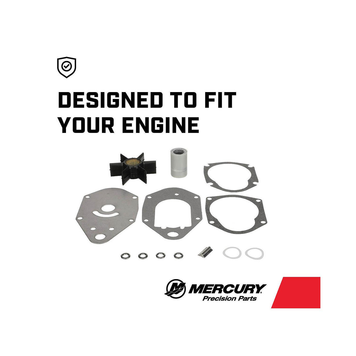 Mercury 47-19453T2 Outboard Water Impeller Repair Kit - Fits 50 - 55 - 60 HP 3 Cylinder - 2-cycle