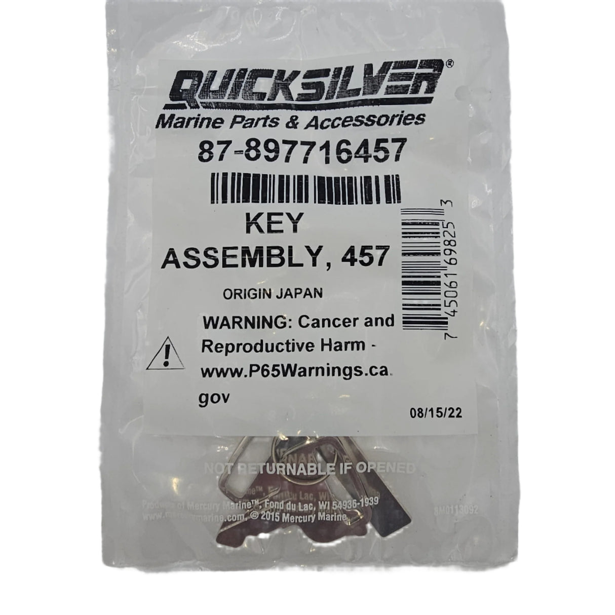 Mercury Marine - Ignition Key Set 457 - 87-897716457