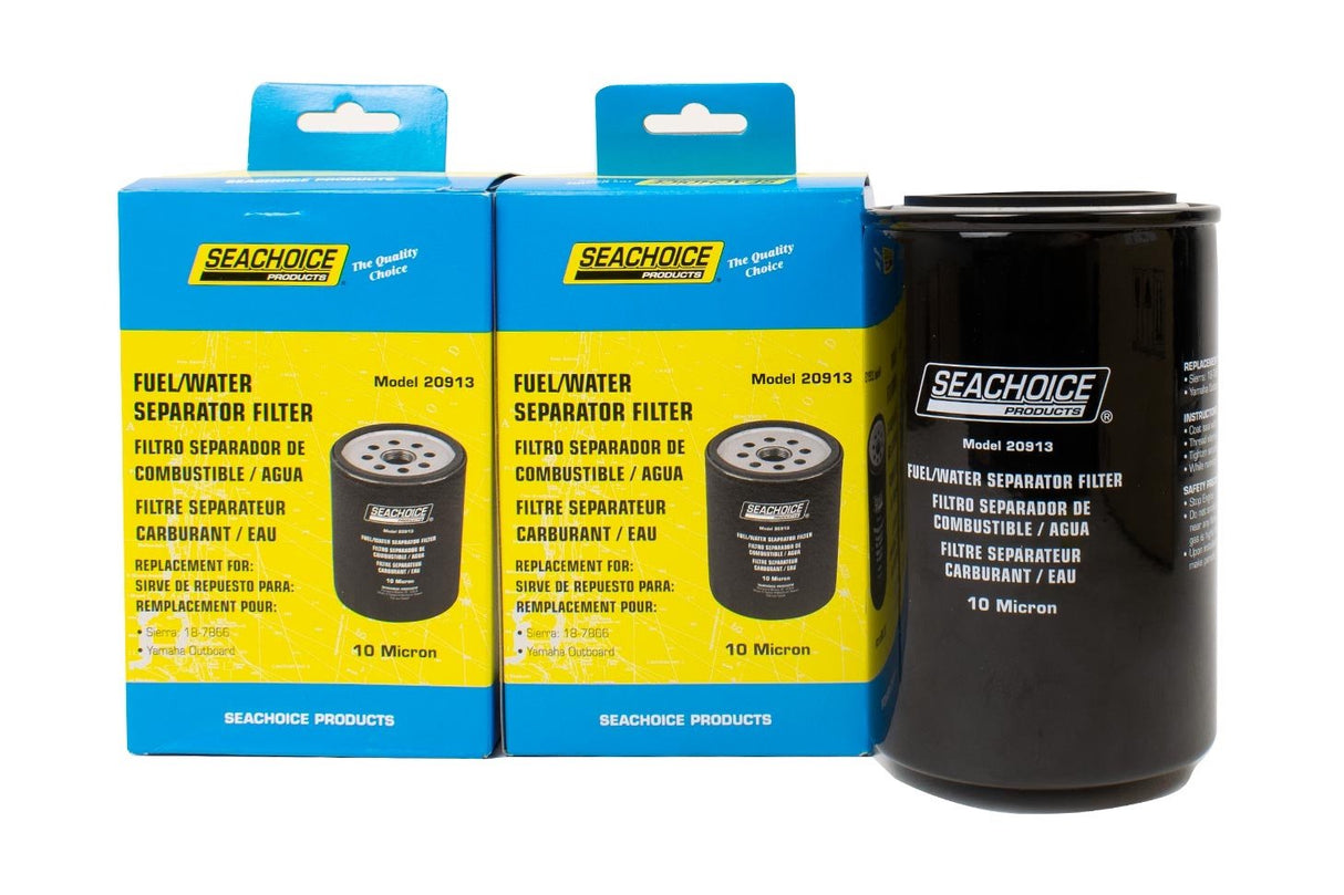 Seachoice Fuel Water Separator Filter - 10 Micron - 20913 - MAR-FUELF-IL-TR / MAR-10MEL-00-00 Replacement - 2-Pack