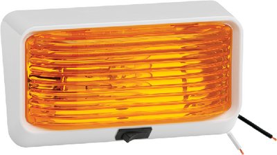 Fulton Products - Bargman #78 12V Porch/Utility Light w/Switch, White w/Amber Lens - 3078518