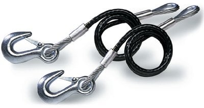 Tiedown Engineering - 36" Black Vinyl Jacketed Hitch Cables With "S" Hooks - Sold as Pair - 59548
