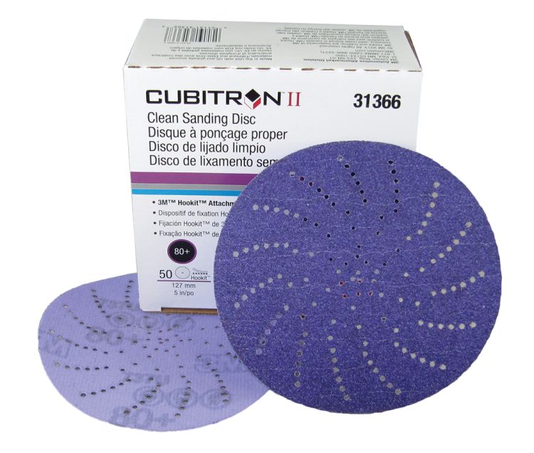 3m - Cubitron II Hookit Clean Sanding Abrasive Disc - 5 inch - 80+ Grade - 50 Pack - 31366