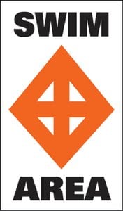 Taylor - Sur-Mark Buoy Label - Swim Area - 13" x 24" Fits Sur-Mark or Sur-Mark II (Sold in Pairs) - 46185