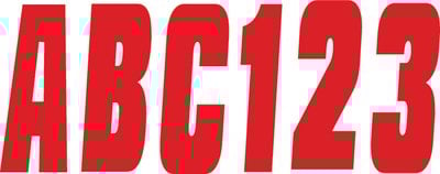 Hardline Products - 3" Boat Lettering Registration Kit - Series 350 - Red - RED350EC
