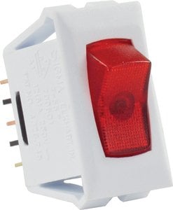 JR Products - ILLUMINTED 12V/ON/OFF SW RD/WH,12V ILLUMINATED ON/OFF SWITCH - 12505
