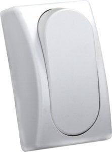 JR Products - MOD. SPST ON/OFF SINGLE SW WH,MODULAR ON/OFF SWITCH W/ BEZEL - 13575