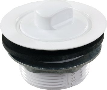 JR Products - 184030-A White RV Tub Strainer & Stopper with Rubber Washer & Lock Nut - 184030A