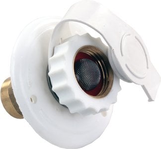 JR Products - White Plastic RV City Water Flange - 62135