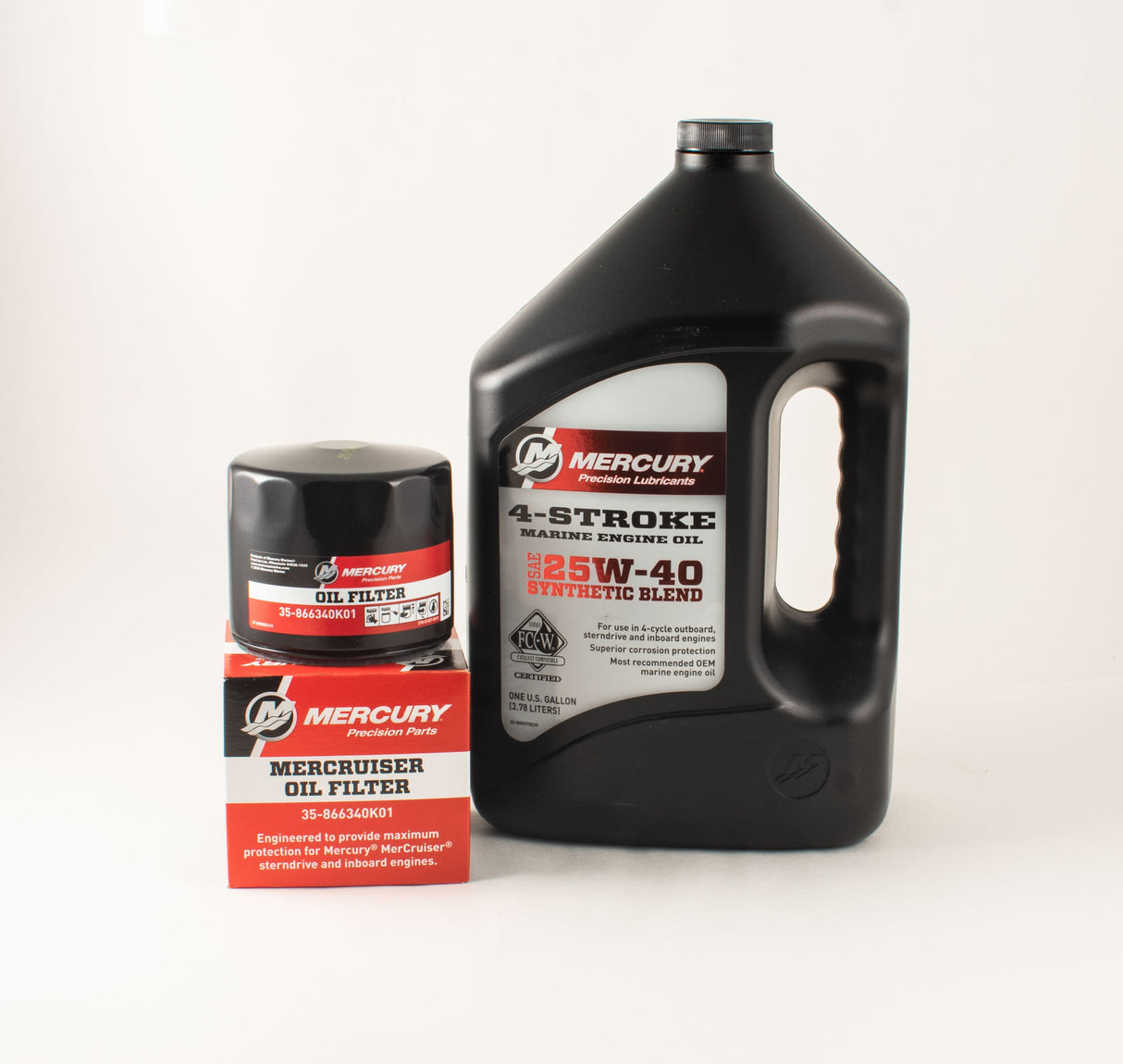 Mercury MerCruiser 3.0L & 4.3L Four Stroke FC-W 25W-40 Synthetic Blend Oil Change Kit - 2002-Current