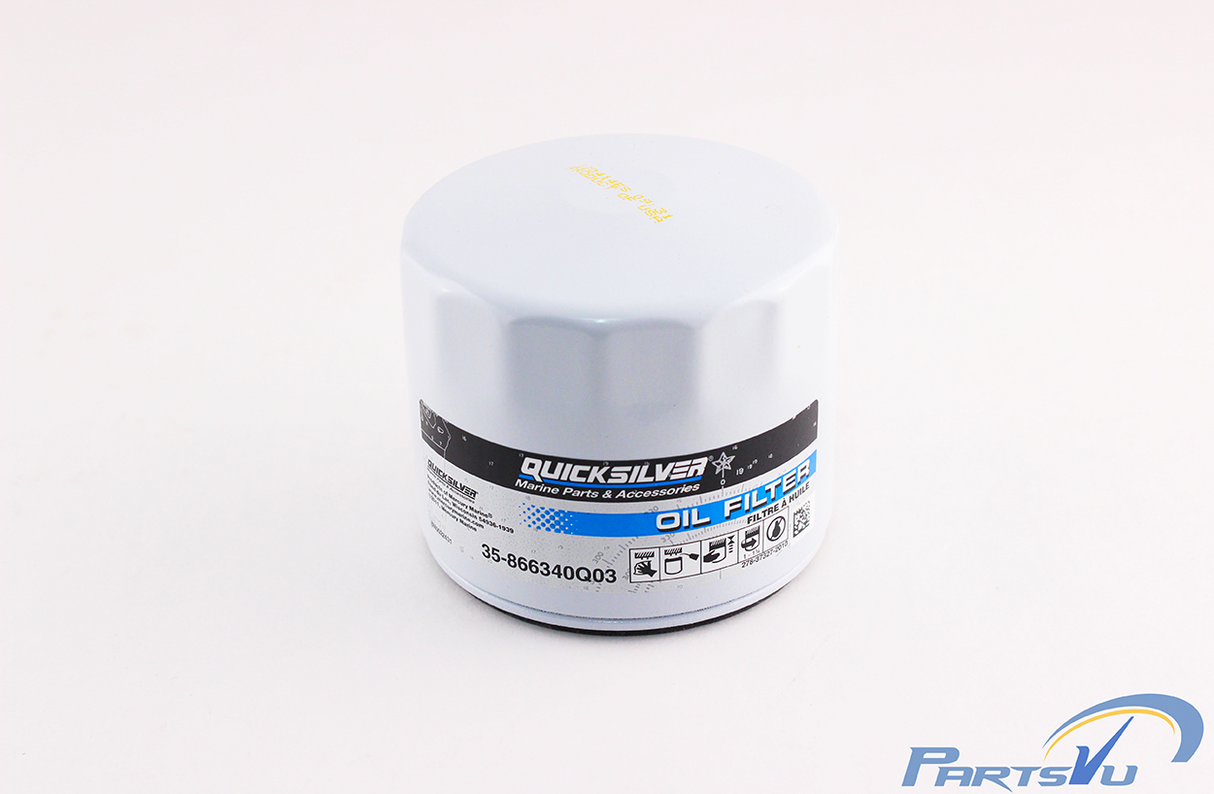 Mercury Quicksilver - Oil Filter - Fits MCM/MIE GM Engines, Except V‑6 Models w/Oil Filter Mounted on the Engine Block - 35-866340Q03