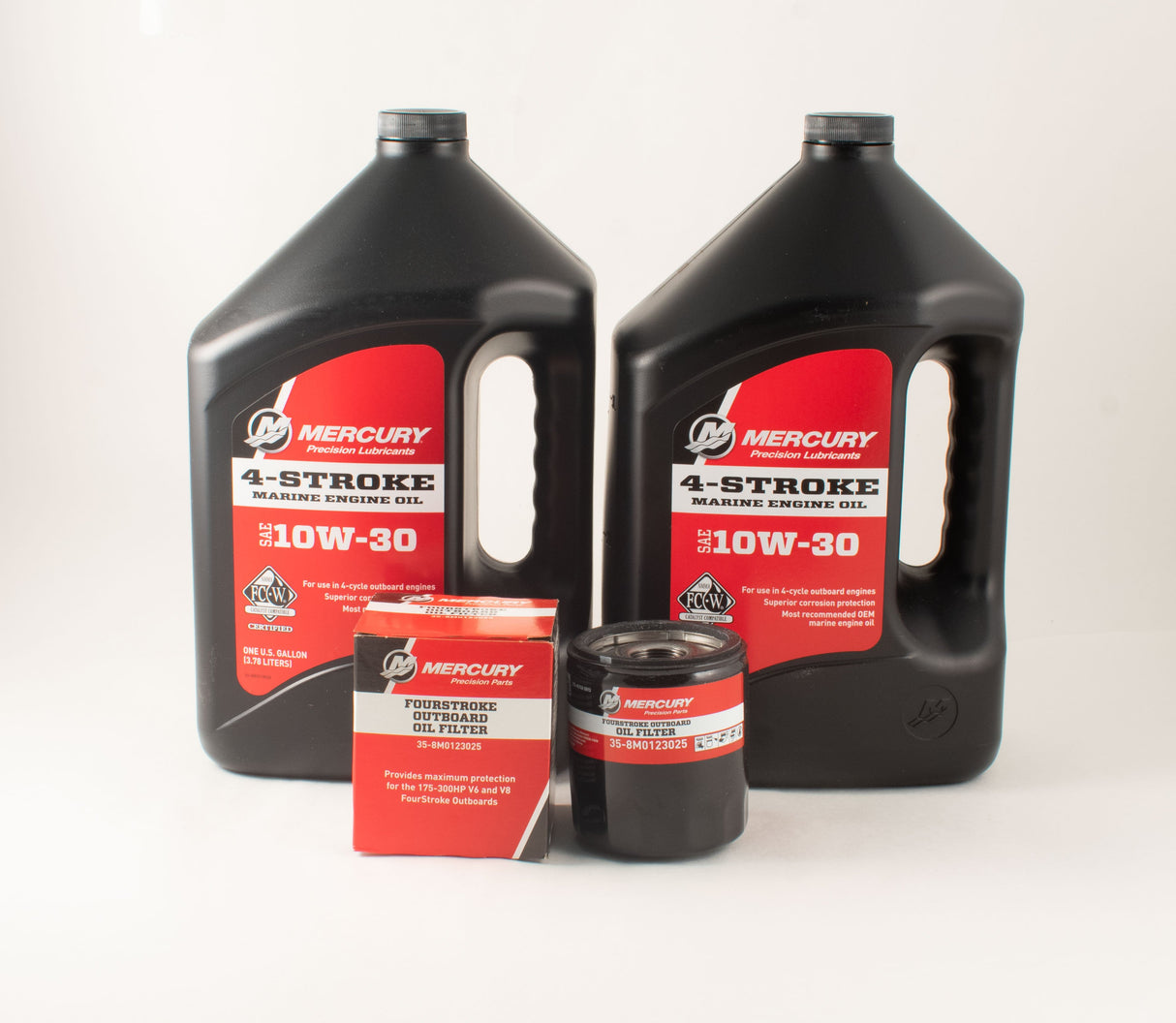 Mercury Outboard 175 200 225 V6 & 250 300 V8 Four Stroke FC-W 10W-30 Oil Change Kit
