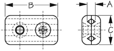 Sea-Dog Line - Chrome Plated Zinc Cable Clamp, Pair - 0918521