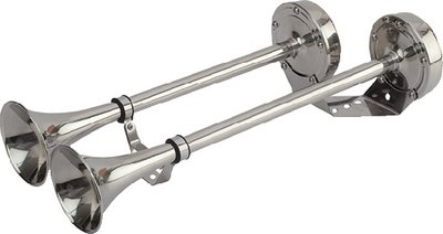 Sea-Dog Line - Maxblast 5 Amp 123 DB 24V Dual 18-1/4" Trumpet Horn Stainless & Molded Motor Housing - 4315401