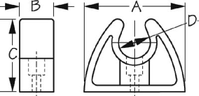 Sea-Dog Line - Pole Storage Clip 3/4 2/Cd - 4911451