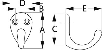 Sea-Dog Line - Single Coat Hook - Brass - 6715011