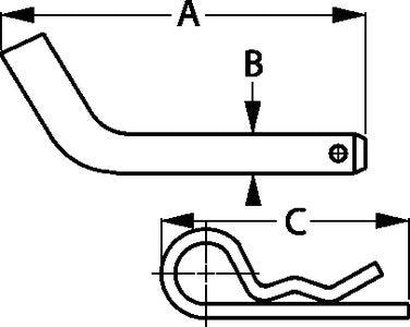 Sea-Dog Line - HITCH PIN & CLIP 5/8,RECEIVER PIN WITH CLIP - 7510621