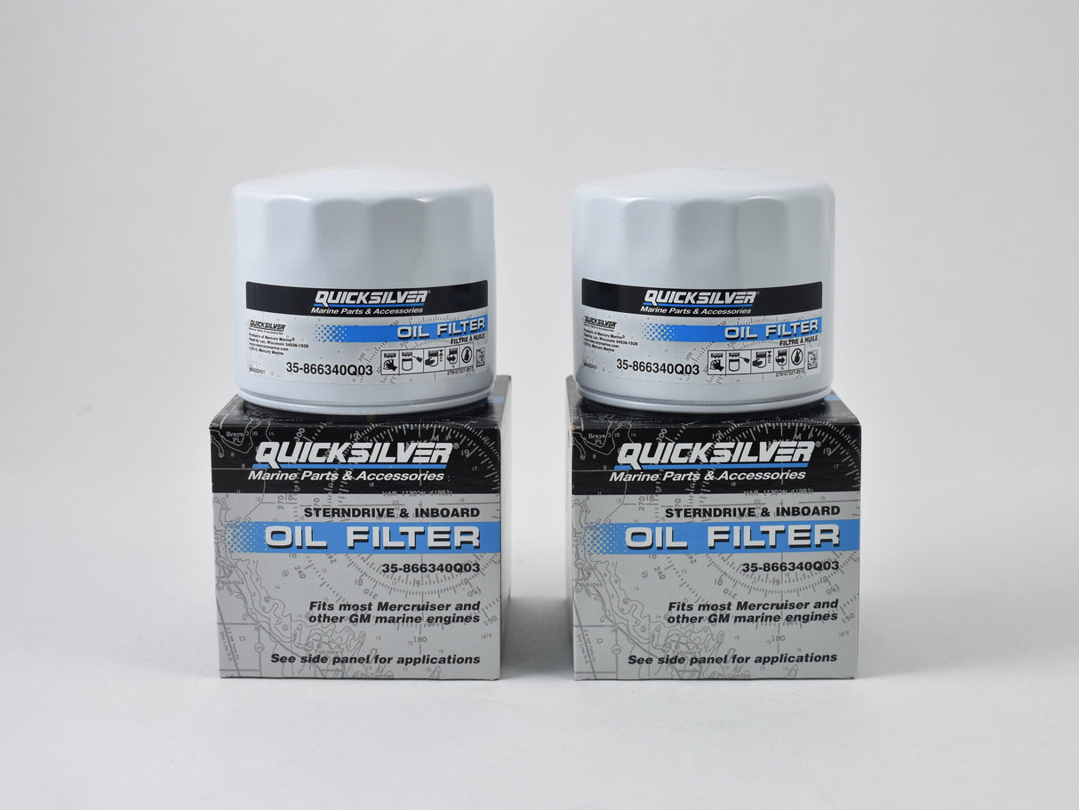 Mercury MerCruiser Quicksilver Inboard & Sterndrive Oil Filter - 35-866340Q03 - 2-Pack
