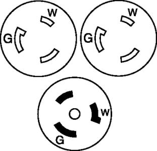 Hubbell - Yellow "Y" Female to Male Adapter - HBL64CM57