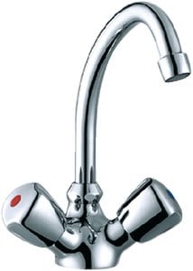 Scandvik - Classic Swivel J-Spout Galley Mixer Faucet - Chrome Plated Brass - 70002