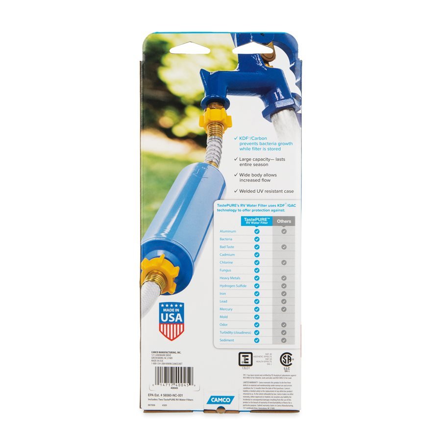Camco Marine - Tastepure Kdf Water Filter - Replaces P/n 117-40045 Rvx - 2-Pack - 40045