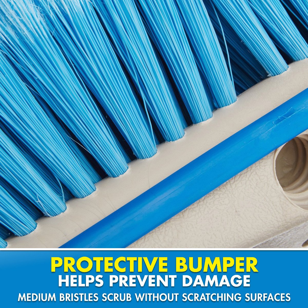 Starbrite - Medium Premium Wash Brush With Bumper - Blue - 8" - 40162