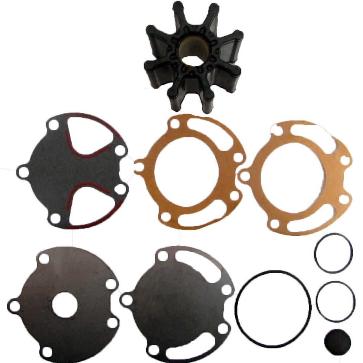 Mercury Mercruiser - Sea Water Pump Impeller Kit - Fits Plastic 1 & 2 pc. Body Sea Water Pumps - 47-59362Q08