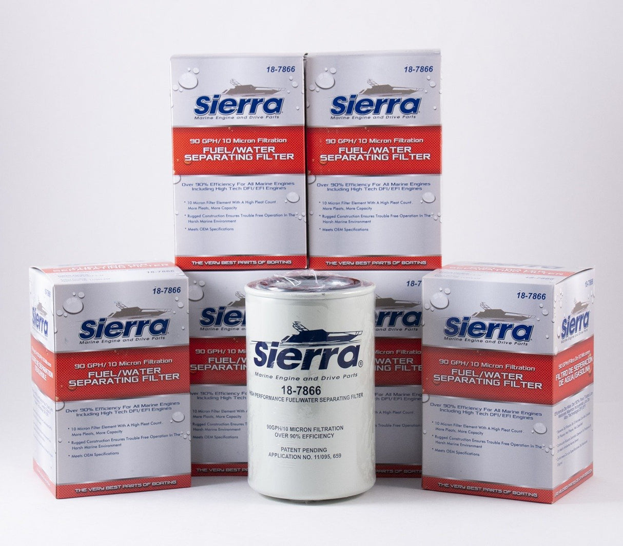 Sierra 7866 Fuel Water Separating Filter - Replaces Yamaha MAR-FUELF-IL-TR - 6 Pack