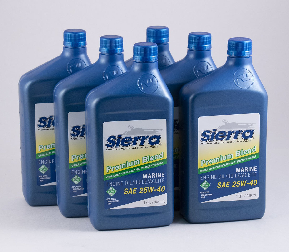Sierra - SAE 25W-40 FC-W 4 Stroke Marine Engine Oil - Quart - 6 Pack - 94002