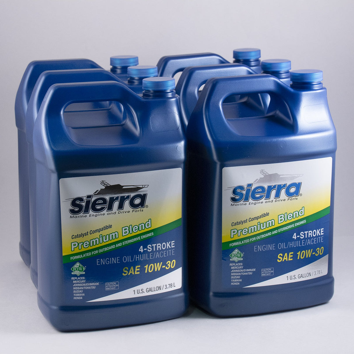 Sierra - 10W-30 4 Stroke Outboard Marine Engine Oil - Gallon - 6 Pack - 9420CAT3