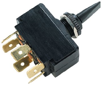 Seachoice - 3 Position Toggle Switch, Black Plastic Paddle Mom On/off/Mom On - 12031