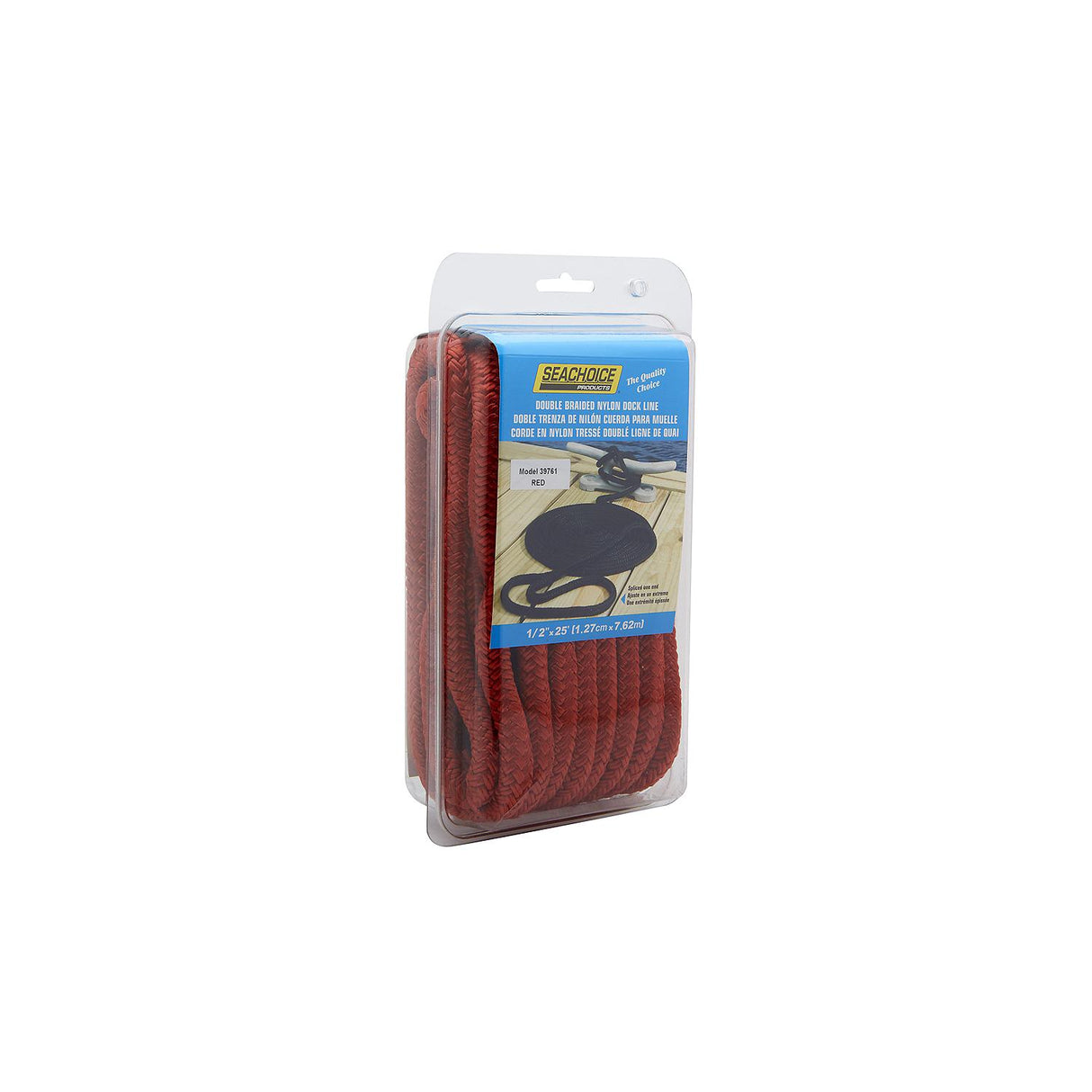 Seachoice - Double Braid Nylon Dock Line | Red | 1/2" x 25' | 39761