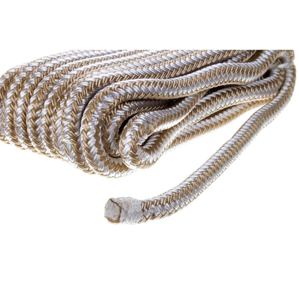 Seachoice - Double Braid Nylon Dock Line | Gold/White | 3/8" x 20' | 40081