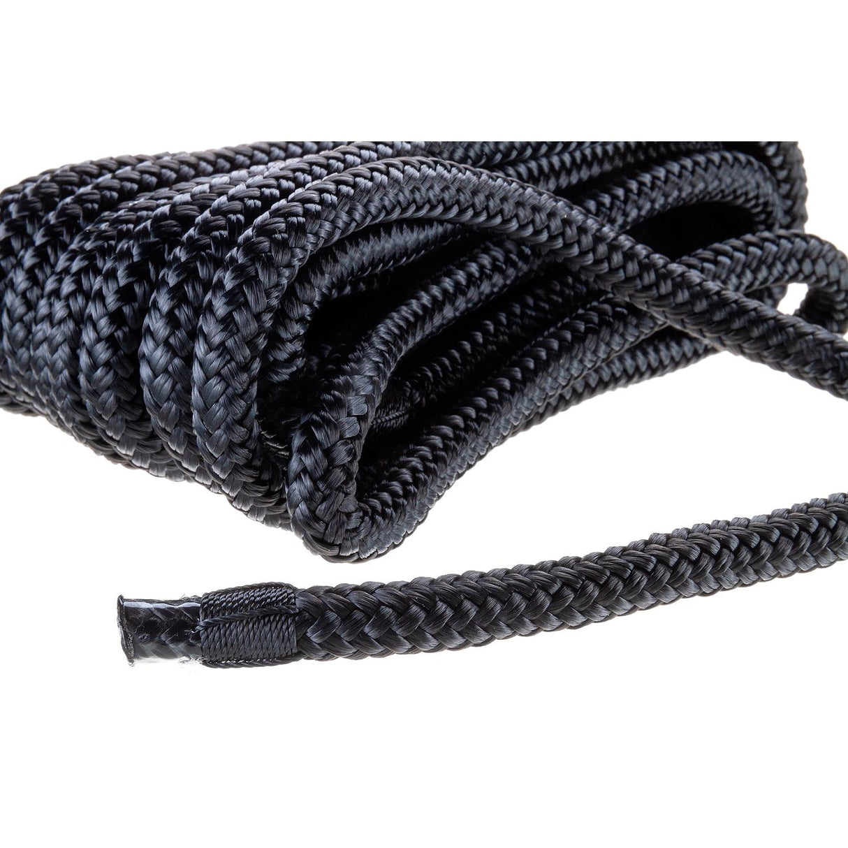 Seachoice - Línea de muelle de nailon trenzado doble - 3/8" x 20' 40271 NEGRO