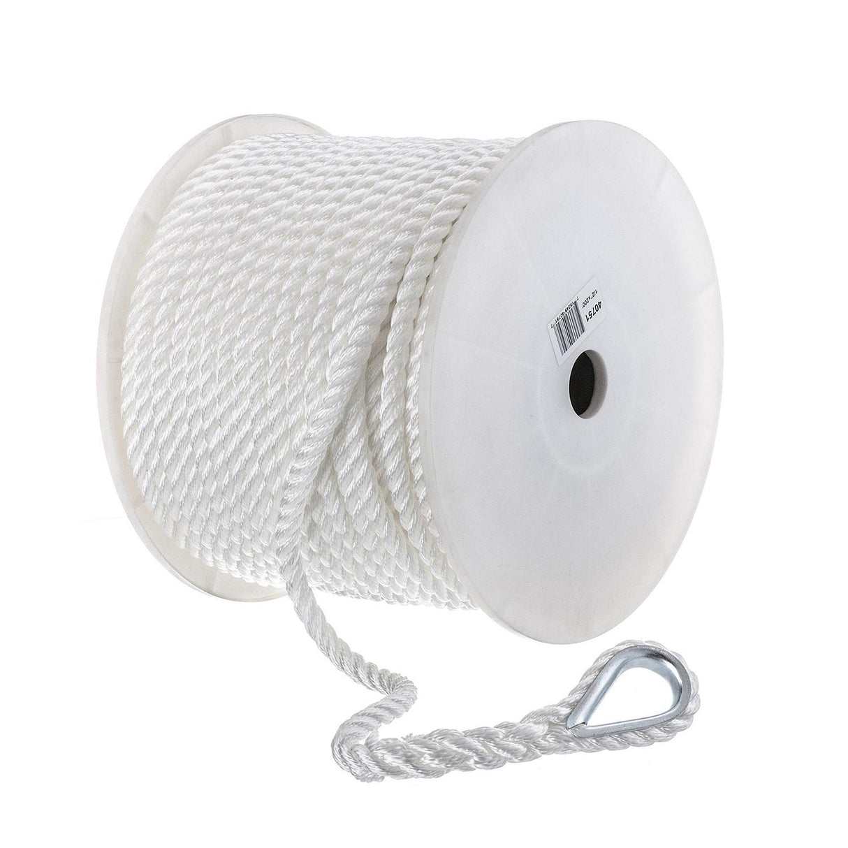Seachoice - 3-Strand Twisted Nylon Anchor Line | White | 1/2" x 200' | 40751