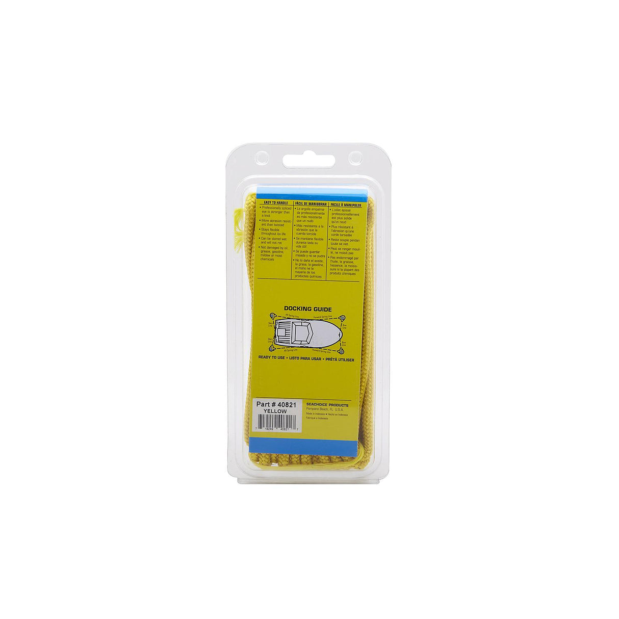 Seachoice - Double Braided Nylon Fender Line | Yellow | 1/4" x 6' | 40821
