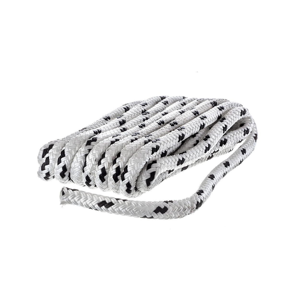 Seachoice - Double Braided MFP Poly Dock Line | White/Black Tracer | 3/8" x 15' | 42401