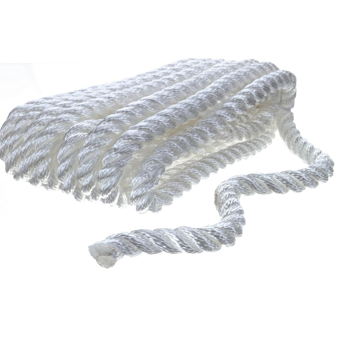 Seachoice - Línea de muelle de nailon trenzado de 3 hebras - 1/2" x 20' - 42561 Blanco