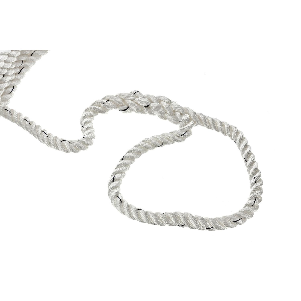 Seachoice - Three Strand Twisted Nylon Dock Line with Tracer | White/Blue Tracer | 5/8" x 25' | 47601