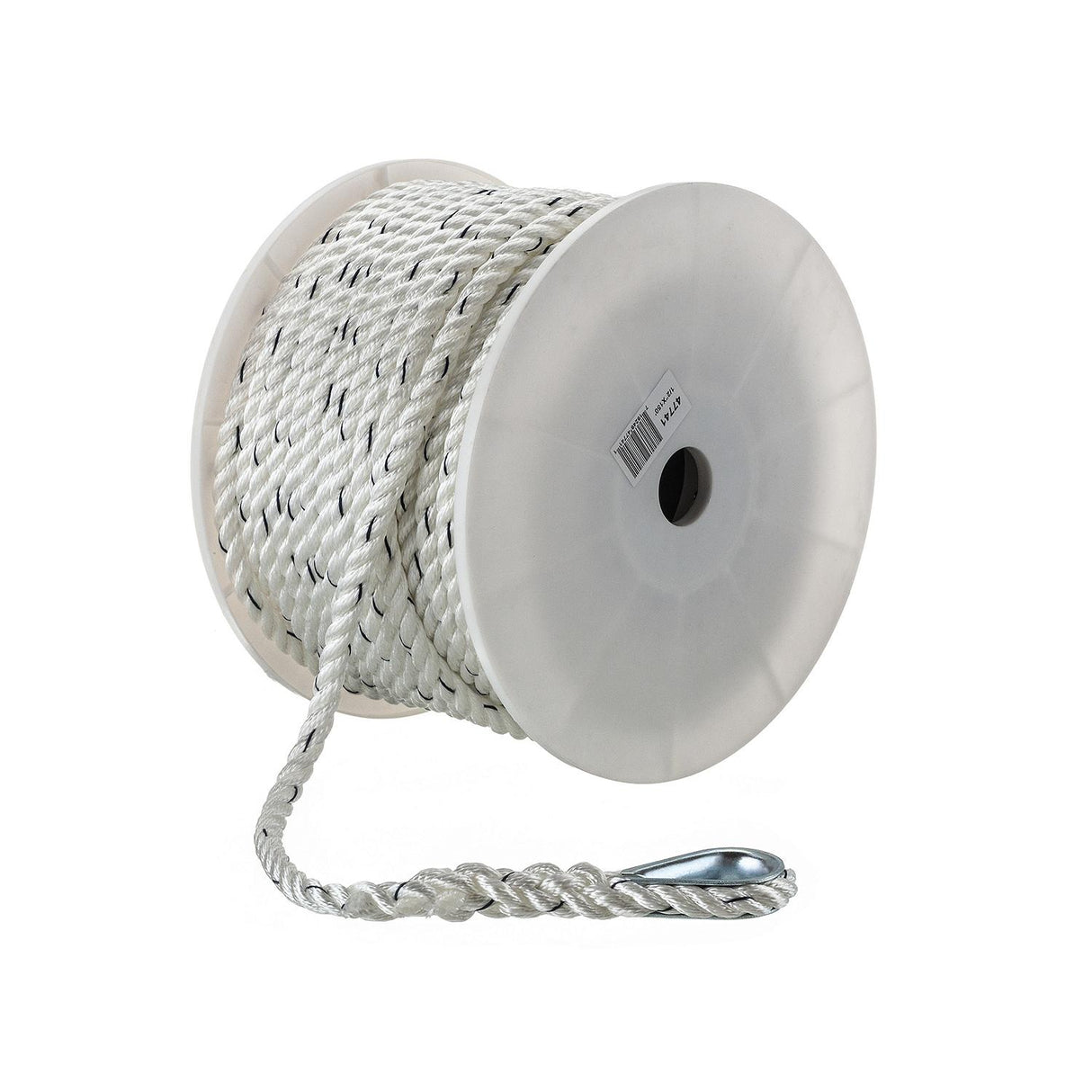 Seachoice - Premium 3-Strand Twisted Nylon Anchor Line with Tracer | White / Blue | 1/2" x 150' | 47741