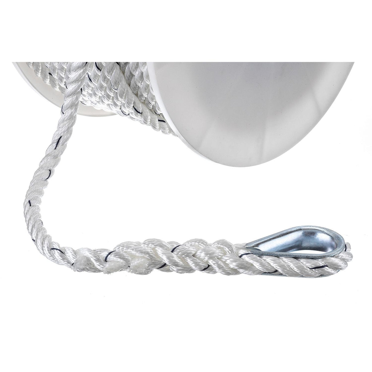 Seachoice - Premium 3-Strand Twisted Nylon Anchor Line with Tracer | White / Blue | 1/2" x 150' | 47741