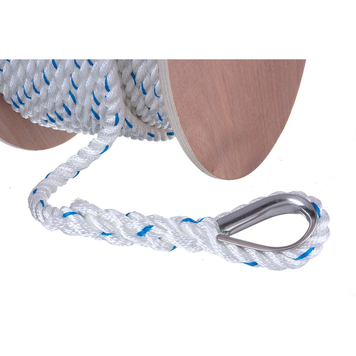 Seachoice - Premium 3-Strand Twisted Nylon Anchor Line with Tracer | White / Blue | 5/8" x 200' | 47921