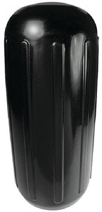 Seachoice - Center Hole Ribbed Fender - Black - 6" x 15"- 79141