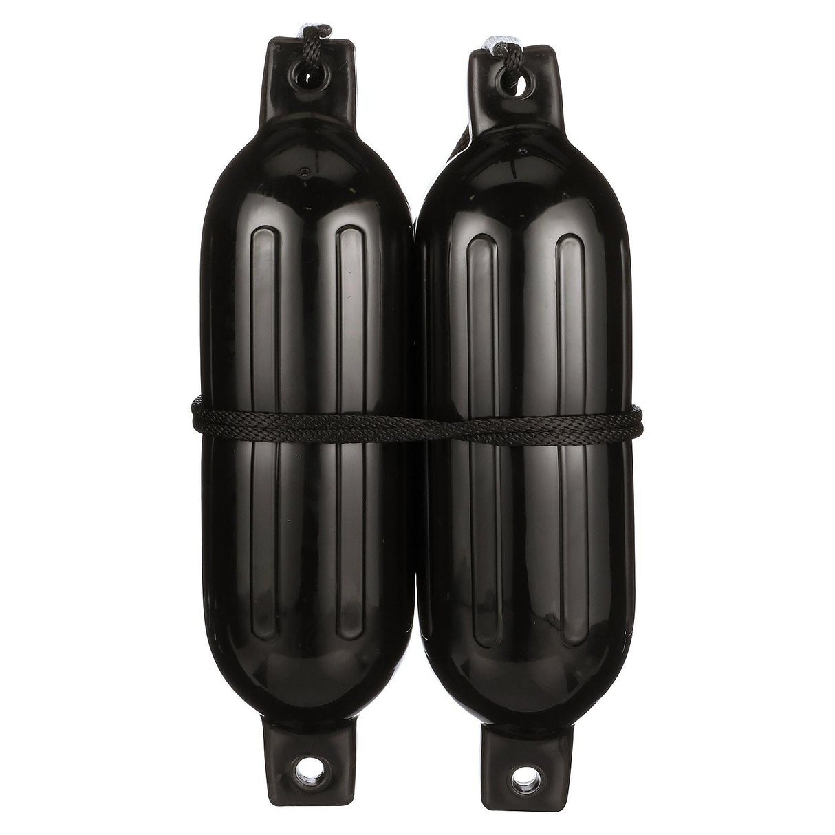 Seachoice - Twin Eye Ribbed Fender Kit | 2 Pack | Black | 6.5" x 23" | 79281