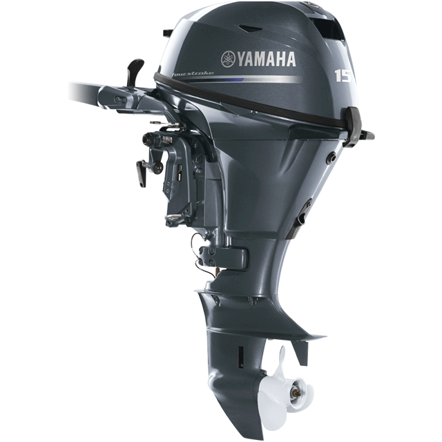 Yamaha F15LPHA Outboard -20-Inch Shaft | Remote Control | Electric Start | Power Tilt | Gray