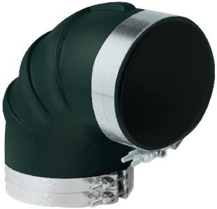 Trident hose - Black Rubber 90 Degree Elbow w/T-Bolt Clamps, 3" - TRL390SS