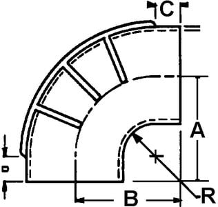Trident hose - Black Rubber 90 Degree Elbow w/T-Bolt Clamps, 4" - TRL490SS