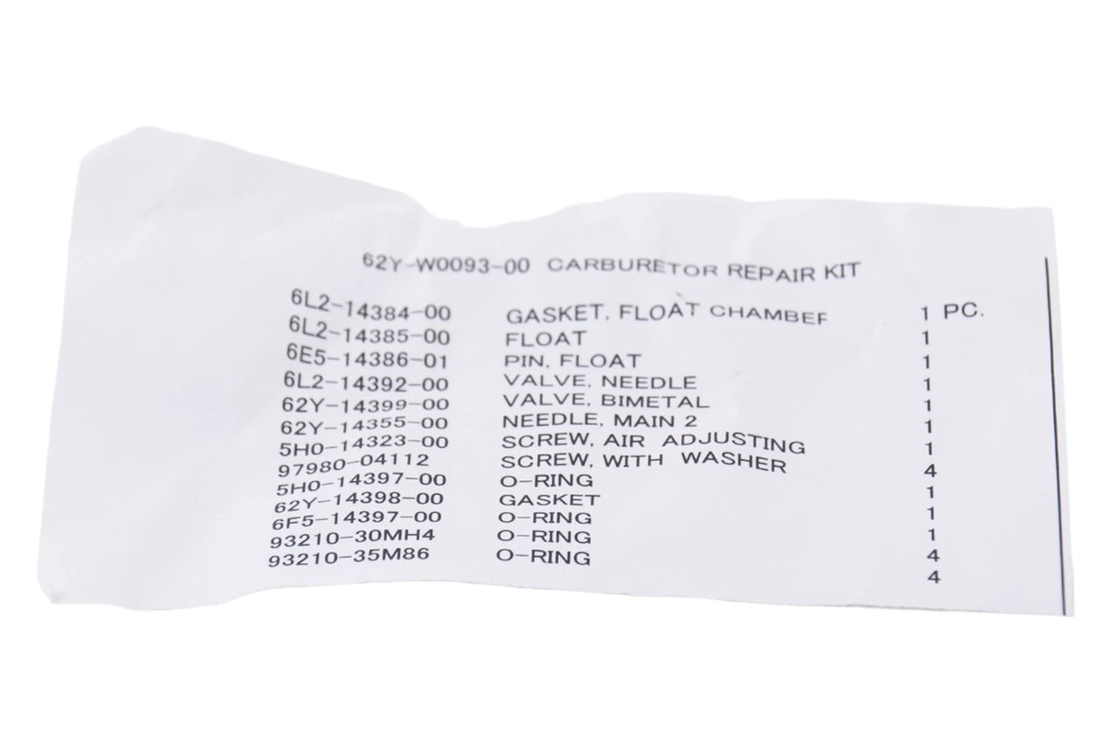 Yamaha - Carburetor Repair Kit - 62Y-W0093-00-00